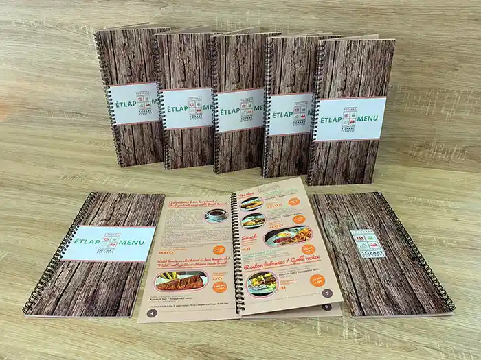 spirálozott menülap