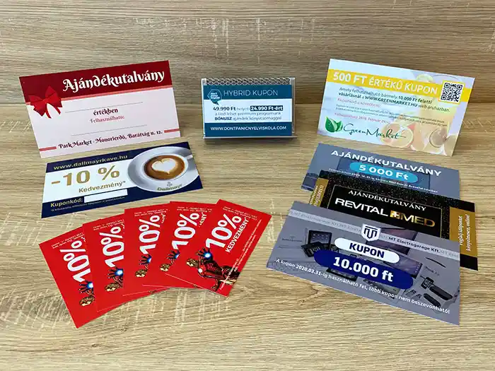 kupon, utalvány készítés