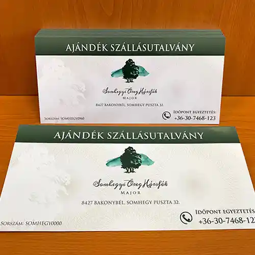 utalvány, kupon minta