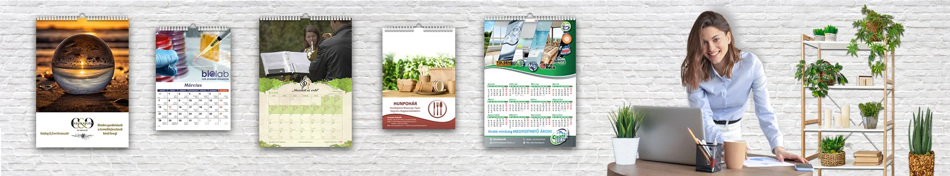 egyedi céges falinaptár készítés, nyomtatás
