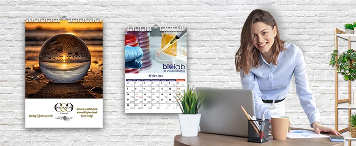 egyedi céges falinaptár készítés, nyomtatás