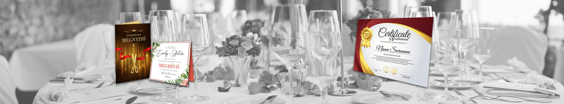 Meghívó, képeslap, üdözlőlap, oklevél nyomtatás